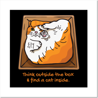 Think outside the box & find a cat inside Posters and Art